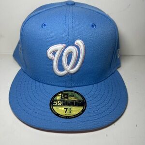 Washington Nationals Light Blue and Pink Hat. New Era MLB. Size 7 3/4 Worn Once